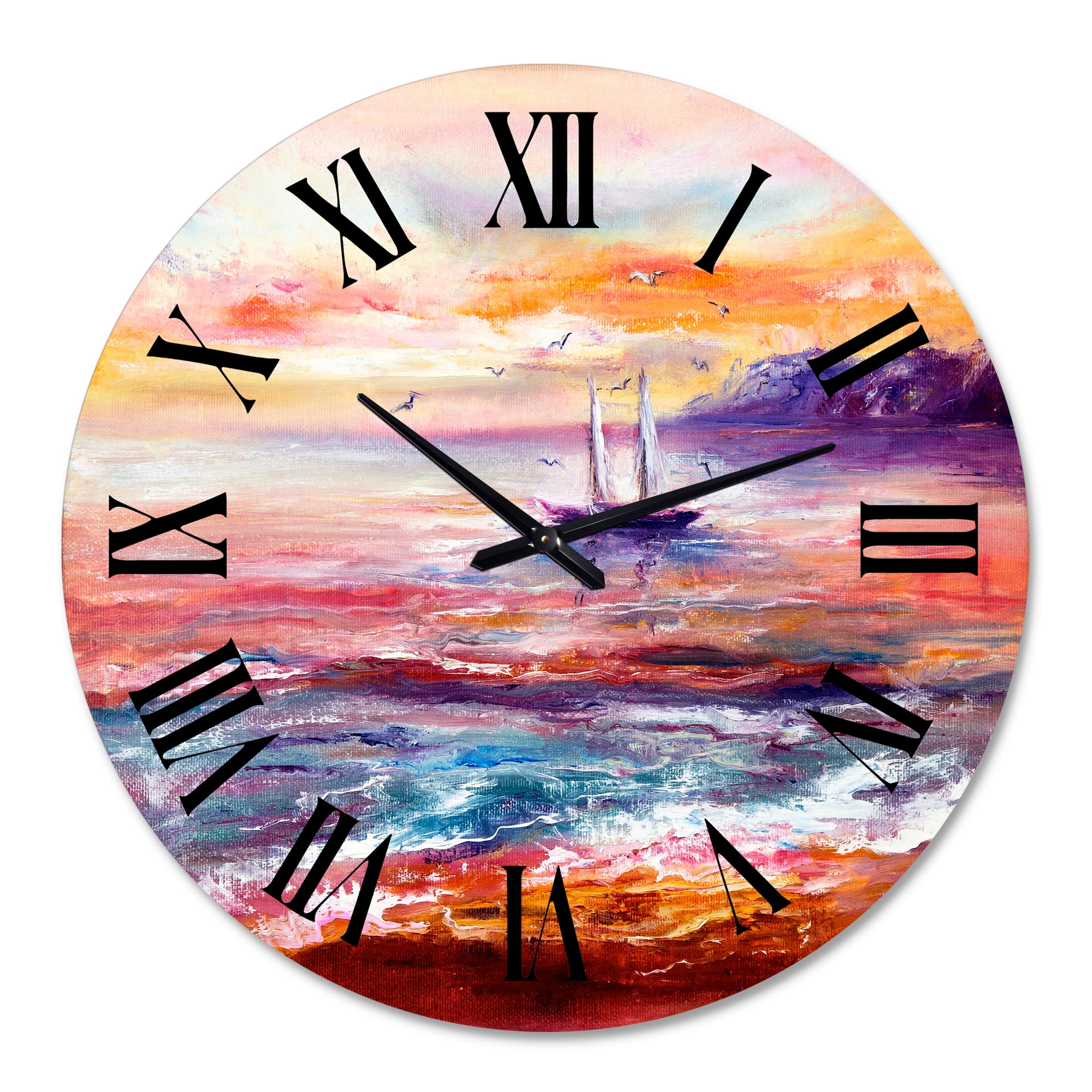 Designart 1 in Quartz Coastal Wall Clock