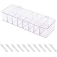 thumbnail image 1 of LAICAIW Plastic Cable Management Box with Lid and 10 Wire Ties, Portable Clear Cord Storage Organizer with 8 Compartments, Electronics Organizer Desk Accessories Case for Office, Stationery Supplies, 1 of 7