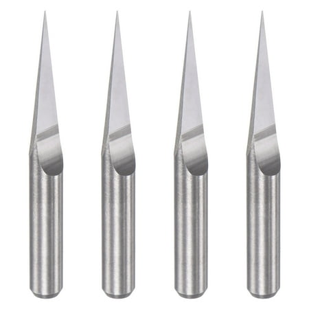 

Uxcell 1/8 Shank 0.2mm Tip 10 Degree Solid Carbide Wood Engraving CNC Router Bit 4 Pack