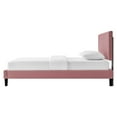 thumbnail image 5 of Platform Bed Frame, Full Size, Pink, Velvet, Modern Contemporary, Bedroom Master Guest Suite Room, 5 of 9