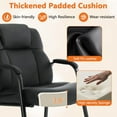 thumbnail image 5 of CLATINA Big & Tall 500 lb. Guest Chair, Leather Reception Chairs with Sled Base and Padded Arm Rest for Waiting Room Office Home and Meeting Conference-Black (2 Pack), 5 of 8