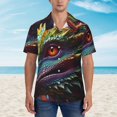 thumbnail image 2 of Fotbe Colorful Dragon Head Profile Camisa Hawaiana para Hombre Unisex – Camisa Casual de Verano con Botones de Manga Corta de Algodón y Lino,Medium, 2 of 7