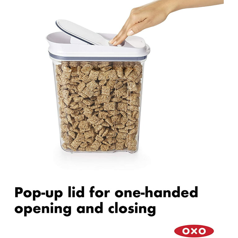 OXO Good Grips 3-Piece POP Cereal Dispenser Set & Good Grips POP Container  - Airtight Food Storage - 6.0 Qt for Bulk Food and More,Transparent,6.0 Qt