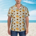 thumbnail image 2 of Fuzoiu Fall Thanksgiving Day Print Hawaiian Shirt for Men, Summer Beach Casual Short Sleeve Button Down Shirts, Men’s Beach Summer Shirts with Pocket,X-Large, 2 of 7