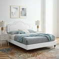 thumbnail image 2 of Platform Bed Frame, Rivet Nailhead, King Size, White, Velvet, Mid Century Bedroom, Modern Contemporary Boutique HB35462, 2 of 12