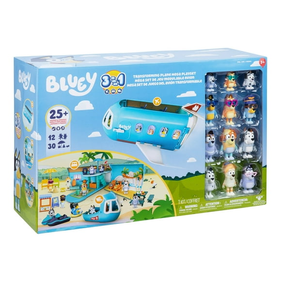 Bluey Ensemble de Jeu Méga 3-en-1 Avion Transformable