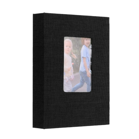Álbum de Fotos Pequeño Uxcell para Ceremonias de Graduación 5 x 7 pulgadas Cubierta de Lino Sostiene 52 Fotos Negro