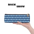thumbnail image 2 of Naloa Blue Squares Print Leather Pencil Case - Portable Big Capacity Pencil Pouch Organizer Bag Stationery Bag for Work & Office Pencil Pen Case, 2 of 5