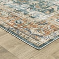thumbnail image 6 of 7' X 10' Blue Rust Gold And Olive Oriental Printed Stain Resistant Non Skid Area Rug, 6 of 10