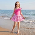 thumbnail image 3 of Girls Swimsuit One Piece Swimwear with Detachable Skirt Elegant Ruffled Swimwear Removable Pads with Adjustable Straps Kids Bathing Suit Size 4Y, 3 of 9