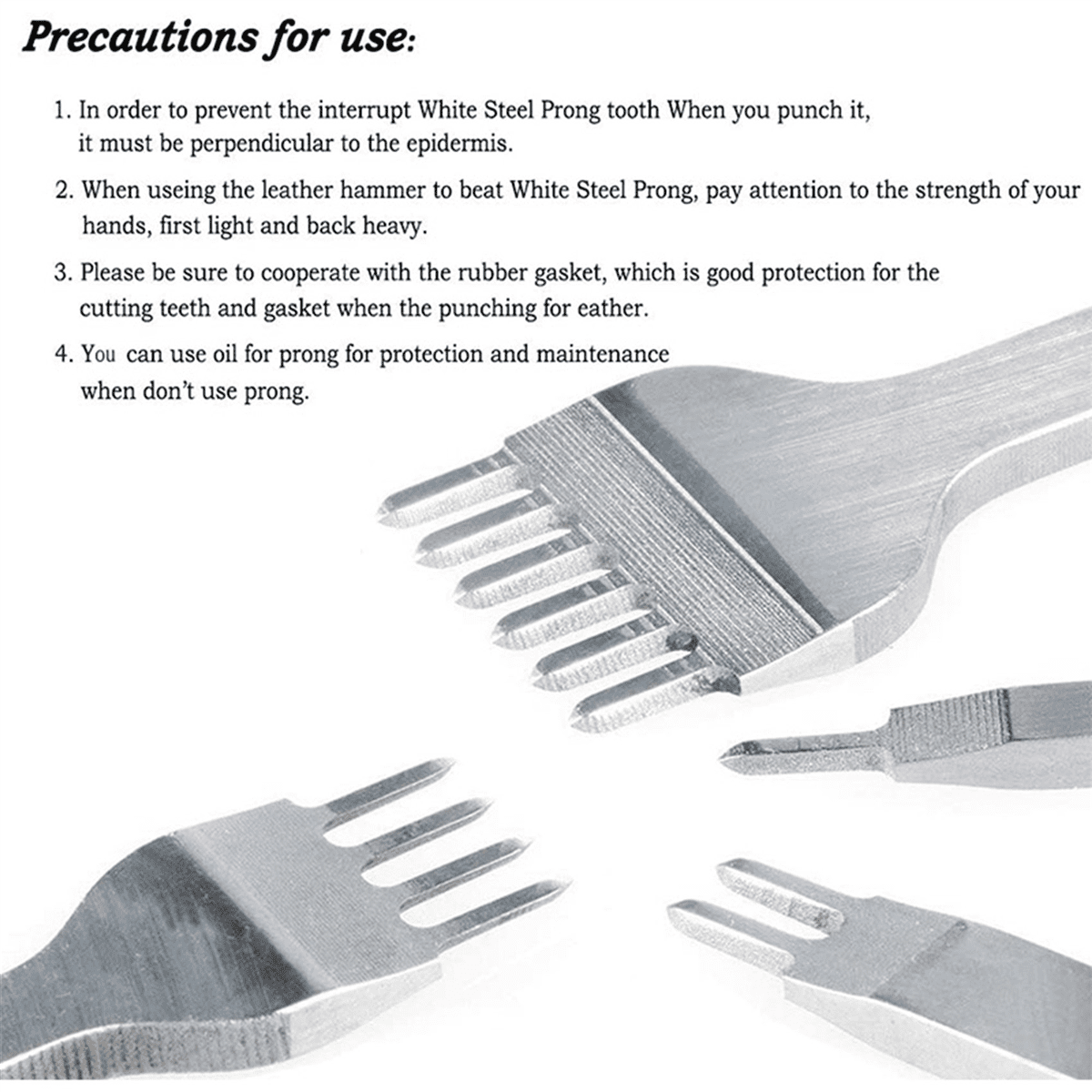 18Pcs 1/2/4/6 DIY Diamond Lacing Stitching Chisel Set Leather Edge Skiving DIY Craft Tool, (4mm)