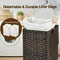 thumbnail image 5 of Rolanstar Laundry Hamper with Lid, 60L Clothes Hamper with 2 Removable Liner Bags & 2 Mesh Laundry Bags, Handwoven Synthetic Rattan Laundry Basket for Clothes, Toys in Bathroom, Bedroom, Brown, 5 of 8