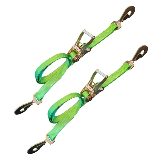 Mega Cargo Control USA 2" x 8' Ratchet Strap W/ Twisted Snap Hook - (2-Pack) -  WLL: 3333 lbs