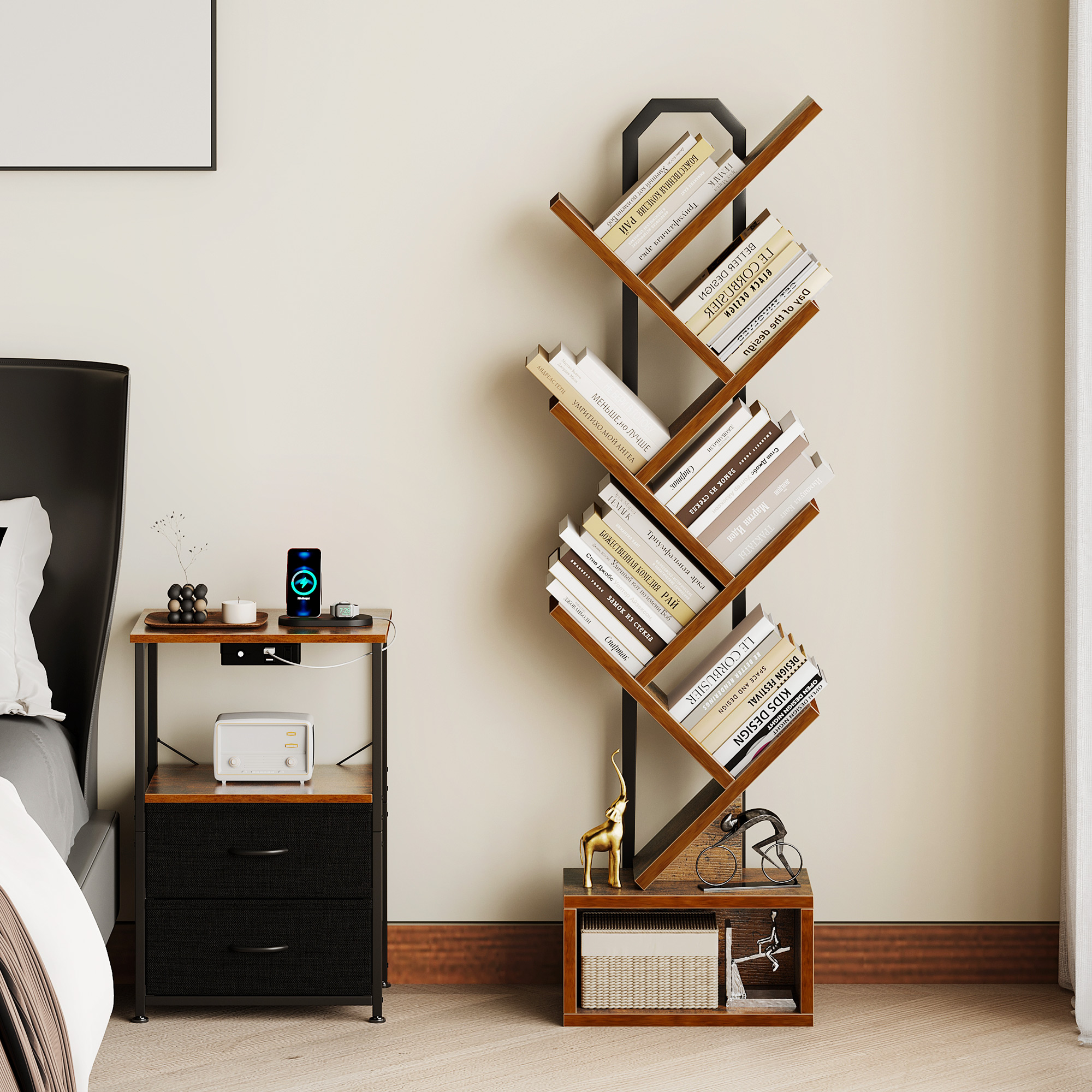 Casacomoda 6-Tier Tree Bookshelf, Vintage Brown photo 6