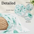 thumbnail image 3 of Teal Spring Floral Pillow Covers Queen, Summer Botanical Watercolor Vintage Soft Brushed Microfiber Breathable Throw Pillow Covers, Pillowcase with Zipper for Couch Sofa Bedroom Living Room 20"x30", 3 of 9