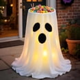 thumbnail image 5 of Halloween Decorations Ghost Light Up Candy Bowl Holder, Battery Operated Ghost Candy Container, Halloween Tabletop Decor, Party Entryway Display Accent, 5 of 9