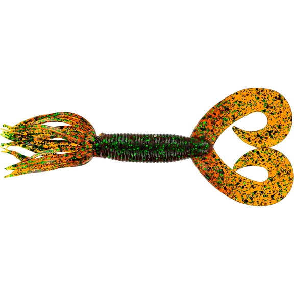 Yamamoto 5" Double Tail Hula Grub Rootbeer/Blk&2X Grn