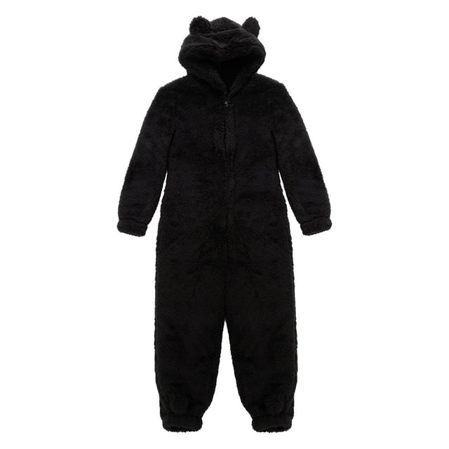 Ensemble Parent-Enfant Uni, Pyjama Familial à Manches Longues, Chandail à Capuchon à Col Rond avec Fermeture Éclair