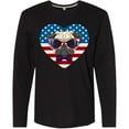 thumbnail image 3 of Inktastic Pug Dog Patriotic US Flag Heart Long Sleeve T-Shirt, 3 of 5