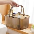 thumbnail image 4 of Portable Bath Basket 2Pcs Transparent Blue,2Pcs Shower Caddy Basket Portable Shower Tote Plastic Dorm College Shower Organizer Bucket with Handles Storage Shower Caddy Organizer, 4 of 9