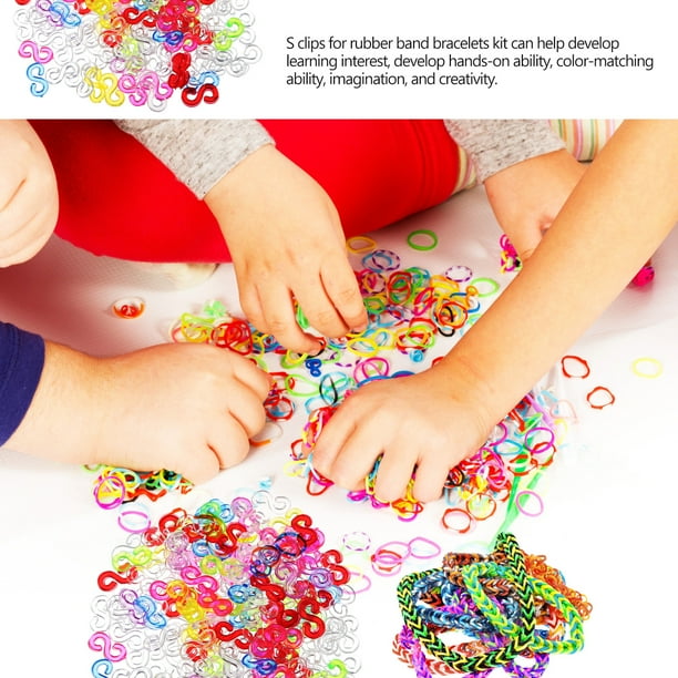 SHISUYAN Assorted Color Plastic S Clips for Rubber Band Bracelets