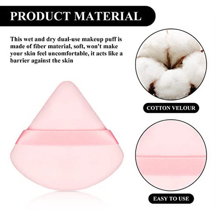 Maitys 12 Pieces Triangle Powder Puff Face Makeup Cosmetic Puff for Loose  Powder Soft Body Washable