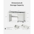 thumbnail image 3 of EYYTHUNG 47" Fluted Executive Desk, White Modern Wood Home Office Desk with Charging Station, Drawer & Cabinet, Computer Writing Desk, 3 of 6