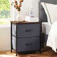 thumbnail image 3 of Dowellia Nighstand with 2 Drawer Fabric Storage for Living and Bedroom, Set of 2, Grey, 3 of 9