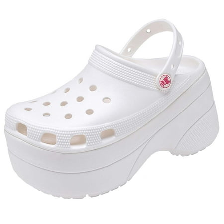 

CERYTHRINA Platform Garden Clogs for Women Height Heels Mules 4 inches Female Slippers White 37