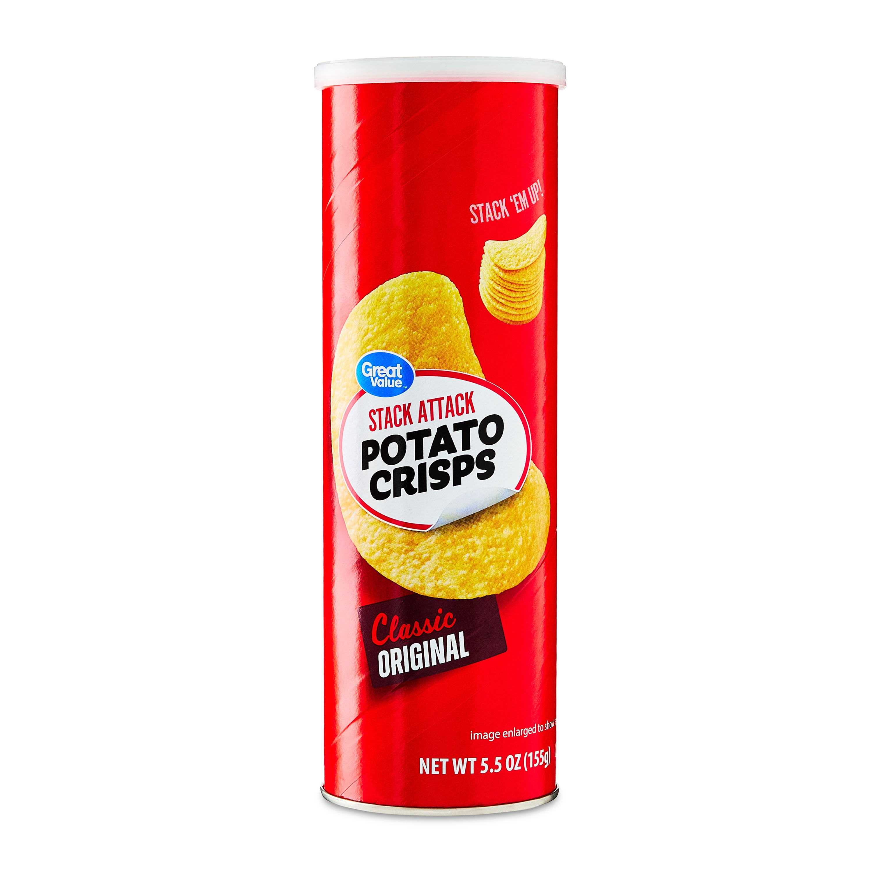 (9 pack) Great Value Stack Attack Original Potato Crisps, 5.5 oz