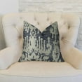thumbnail image 2 of Plutus 22" x 22" Artsy Canvas Handmade Luxury Pillow in Navy Cream, 2 of 3