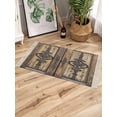 thumbnail image 3 of Wooden Plank Bath Rug 2x3ft Woven Bathroom Entryway Runner Rug,Rustic Farmhouse Brown Black Barn Door Washable Living Room Hallway Bedroom Kitchen Carpet with Tassels,Indoor Outdoor Throw Doormat, 3 of 5