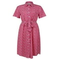 thumbnail image 3 of Femmes Bouton Midi Robe Manches Courtes Imprimé Floral Chemise Robe, 3 of 6