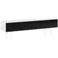 thumbnail image 1 of SONOROUS Studio ST-360 Wood and Glass Modern TV Stand with Spike Metal Legs for Sizes up to 75" (Modern Design Cabinet For Your Audio/Video Components and Consoles, Comes with I/R Repeater) - WHITE, 1 of 4