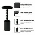thumbnail image 7 of COZAYH Wood Pedestal End Table, Modern Drink Table with Base, Round Martini Table for Small Space Living Room, Bedroom, Black, Round, 7 of 7