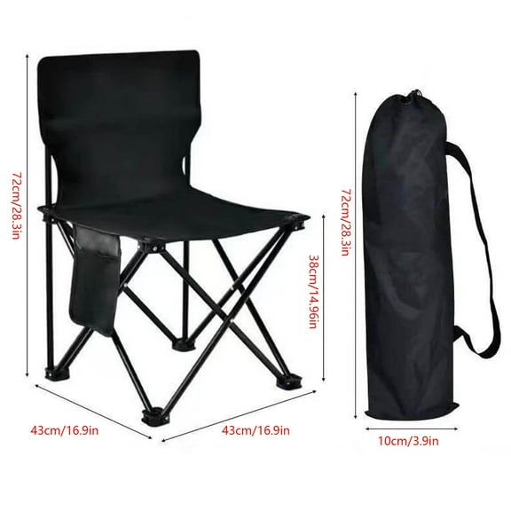 Kyusrd Outdoor Folding Chair Camping Picnic Portable Folding Chair Backrest Fishing Chair Home Excursion Multifunctional Leisure Sketching Chair