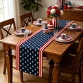 thumbnail image 5 of FEOLGEHLY 4th of July Decorations, Independence Day Home Decor, 4th Of July Table Runner Patriotic Red White Blue Star Table Runner Independence Day Holiday Kitchen Dining Table Decor, 5 of 6