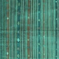 thumbnail image 1 of Ahgly Company Indoor Square Abstract Turquoise Blue Contemporary Area Rugs, 6' Square, 1 of 4