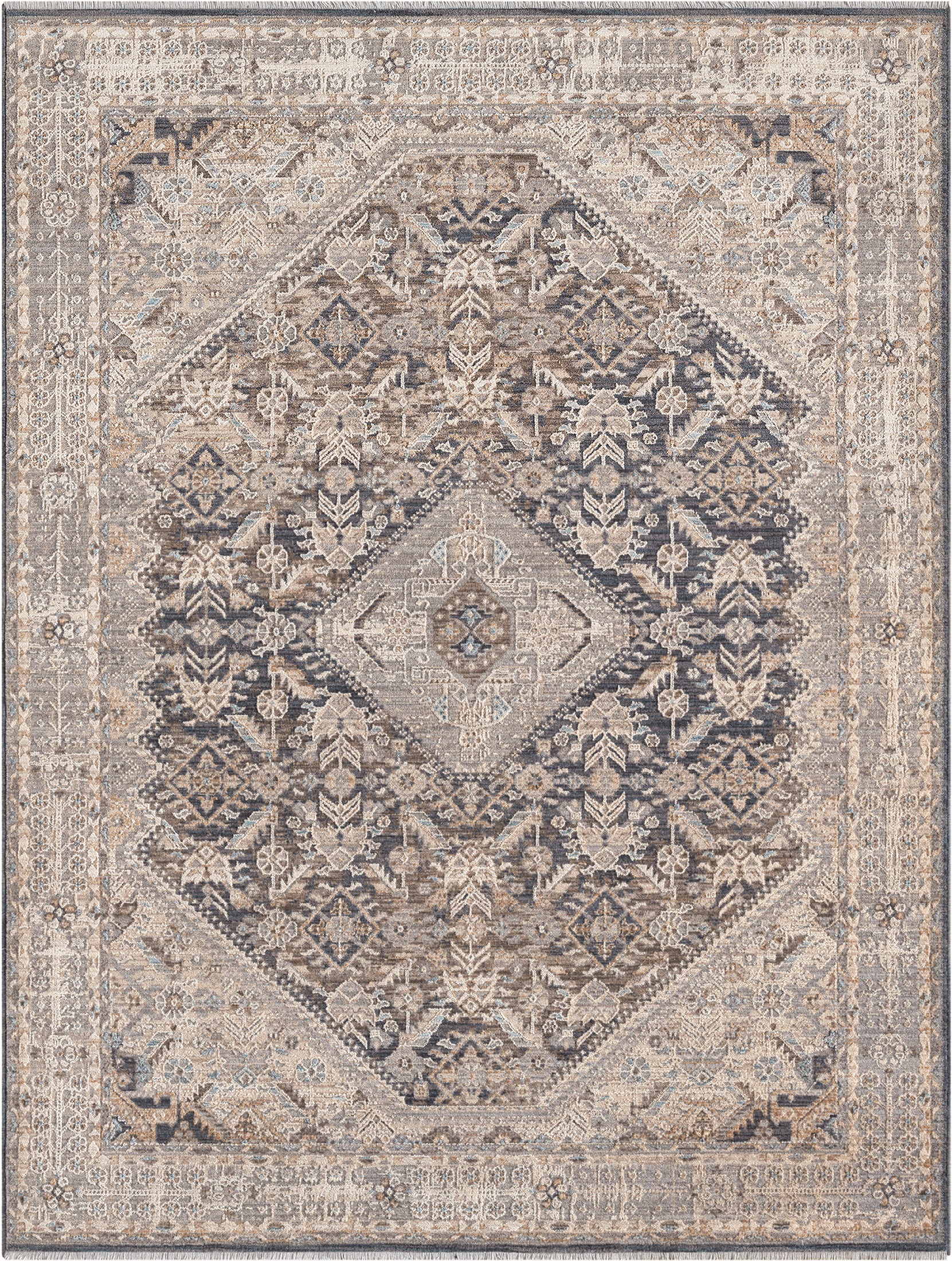 United Weavers Utopia Eugene Oriental Border Area Rug, Brown, 12'6" x 15'
