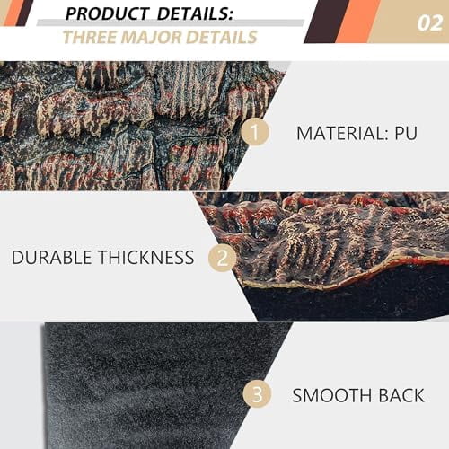 17.7x11.8in Rock Terrarium Background,3D Reptile Tank Background Board,Amphibian Stereo Backdrop Wall,Lizard Snake Gecko Spider Turtle Fish pet silo Background Decorative Panel(Brown)