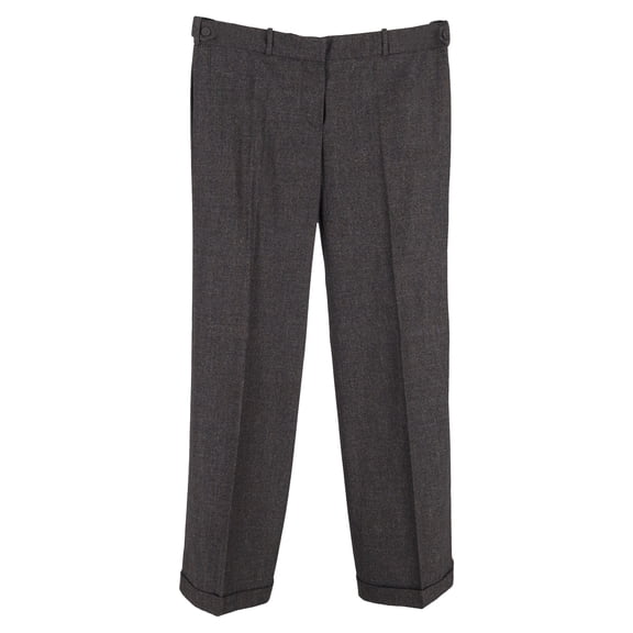 Pre-Owned Chloé Straight-Leg Trousers in Grey Wool