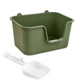 thumbnail image 3 of Bandeja de arena para mascotas con parte abierta, lavabo para gatos con cuchara, caja de arena para gatos, lados altos duraderos para todo , verde L Verde Grande, 3 of 10