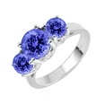thumbnail image 2 of Sterling Silver with Natural Tanzanite Three Stone Ring, 2 of 5