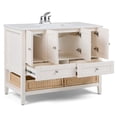thumbnail image 3 of Cape Cod 42 inch Contemporary Bath Vanity in Soft White with White Engineered Quartz Marble Top, 3 of 9