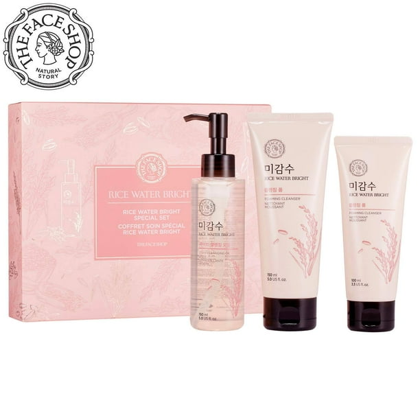 The Face Shop Rice Water Face Wash Set Bright Foaming
