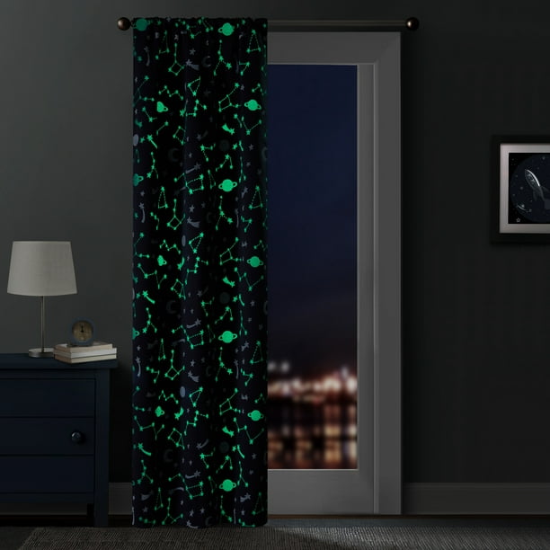 Your Zone Glow in the Dark Blackout Galaxy Curtain Panel, 38" x 84