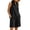Black, variant on Womens Solid Linen Blend Sleeveless Henley Neck Blouse And Cuffed Hem Bermuda Short Two Piece Outfit Side Inset Pockets Loose Fit Breathable Summer Casual Co Ord Set