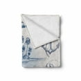 thumbnail image 2 of Travel Soft Flannel Fleece Throw Blanket, Anchor Bottle and Map Nautical Holiday Adventure with Tropical Island, Cozy Plush for Indoor and Outdoor Use, 70" x 90", Dark Blue Orange White, by Ambesonne, 2 of 6