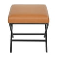 thumbnail image 2 of EXTRA COMFY 20" Square Metal X-Base Ottoman - Brown Faux Leather, 2 of 9