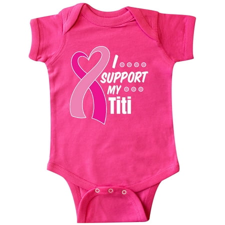 

Inktastic Breast Cancer Awareness I Support My Titi with Pink Ribbon Gift Baby Boy or Baby Girl Bodysuit